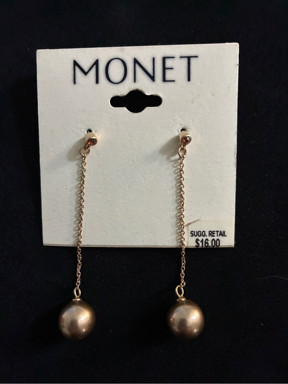 Monet gold drop earrings